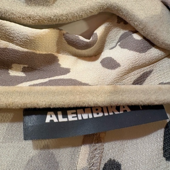 Alembika mixed print leopard floral Long Sleeve midi dress button front - Picture 3 of 8